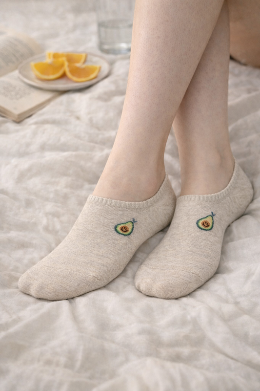 Lightweight Embroidered No-Show Socks β 5 Pairs Set - More styles for more days