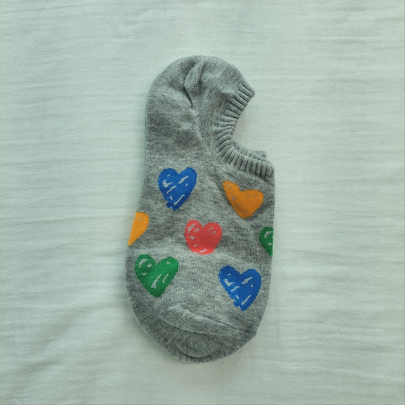 Korean Heart No-Show Socks – 4-Pair Bundle (Cute & Comfortable)