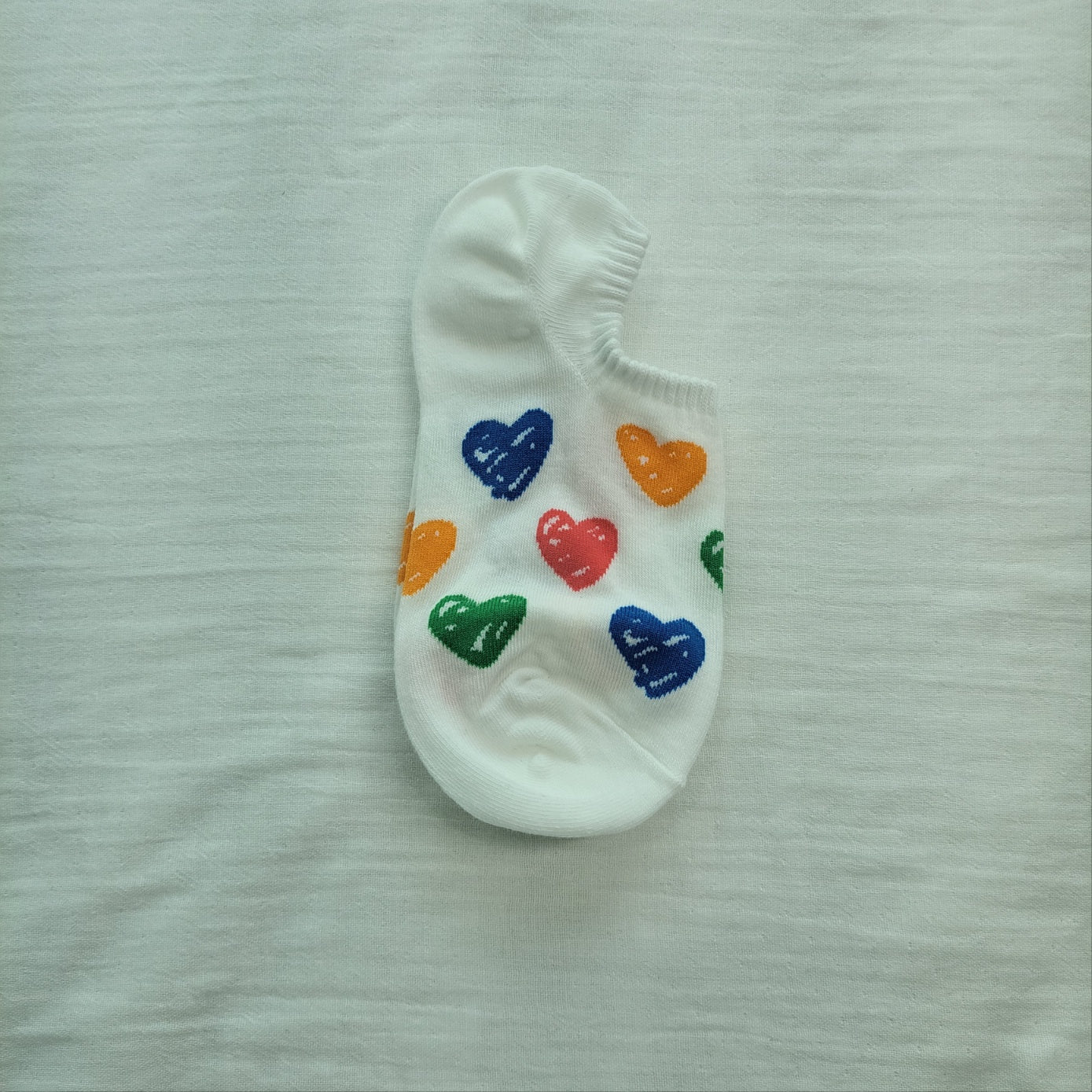 Korean Heart No-Show Socks – 4-Pair Bundle (Cute & Comfortable)