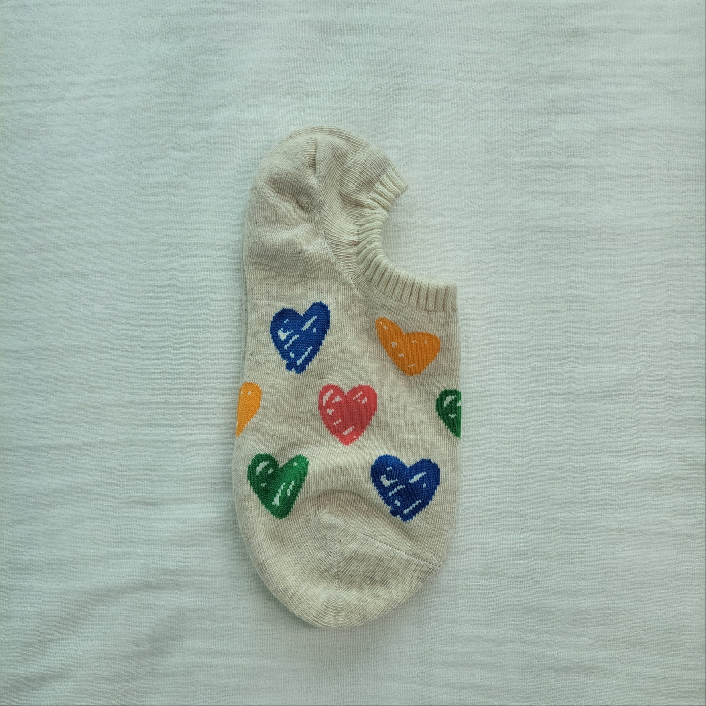 Korean Heart No-Show Socks – 4-Pair Bundle (Cute & Comfortable)