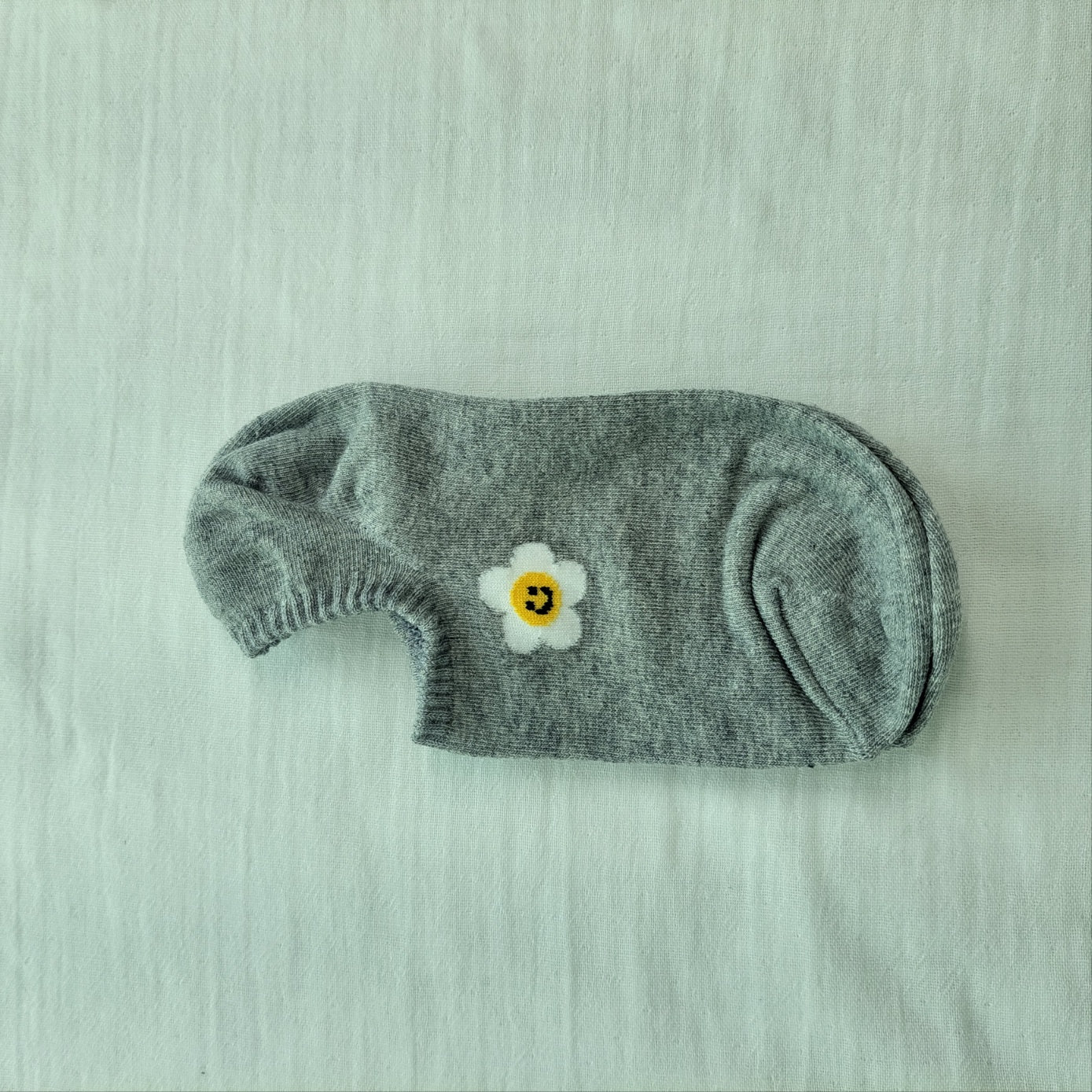 Embroidered No-Show Socks Set (5 Pairs) | Cute Korean-Style Low-Cut Socks